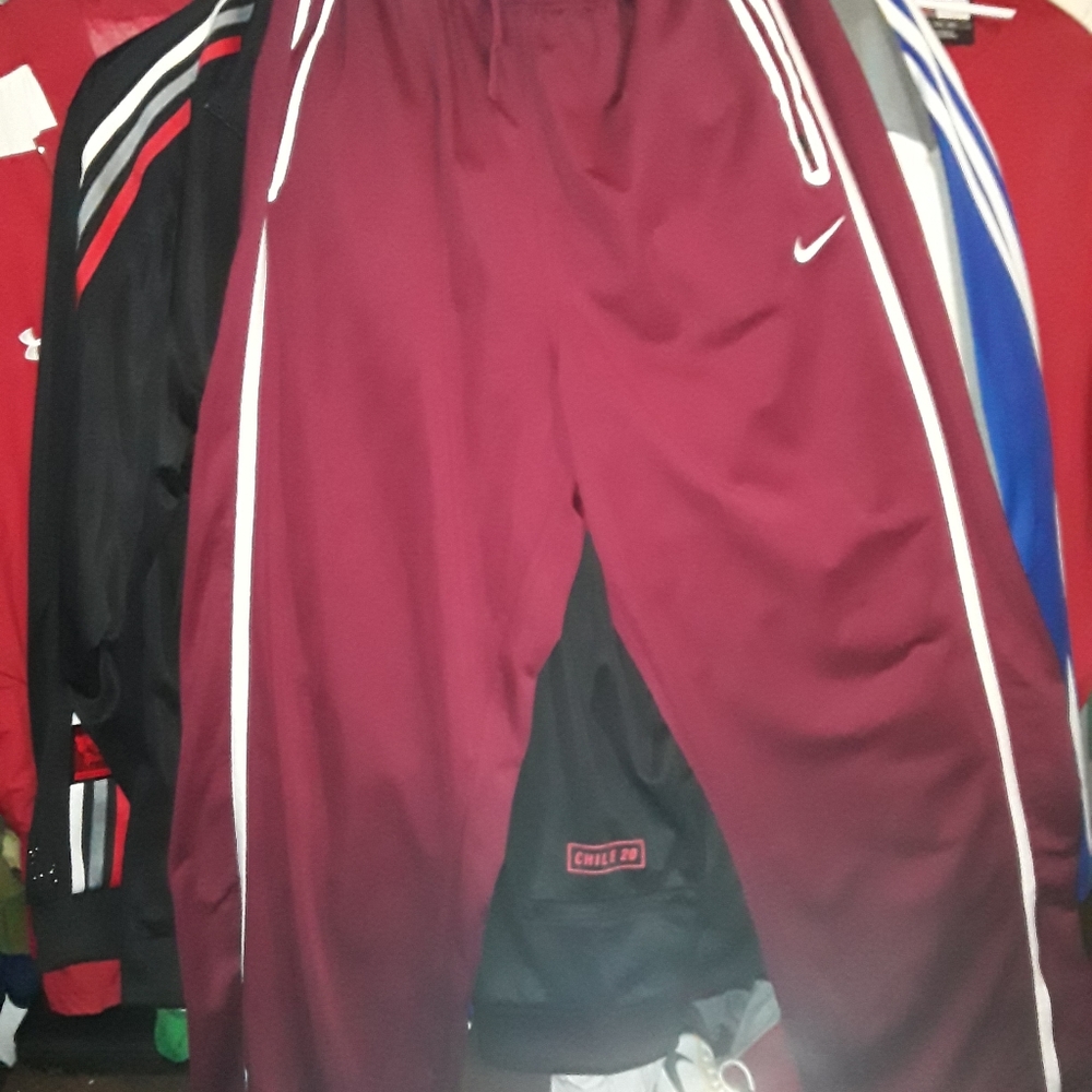 Nike Burgundy  Athletic  Track pants